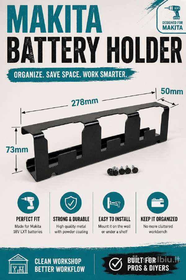 Makita 18v akumuliatorių laikiklis
