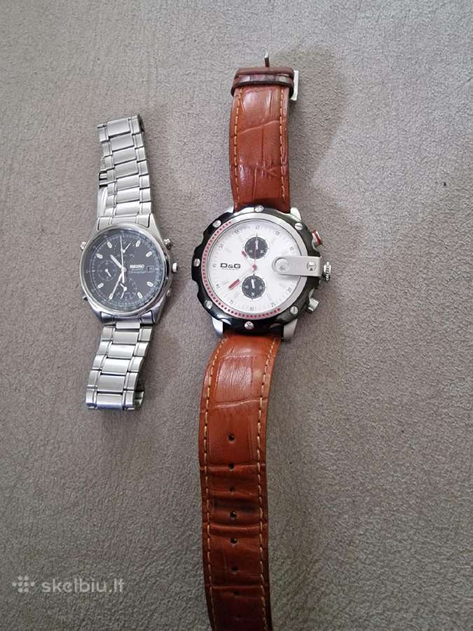 Du laikrodžiai seiko ir dolce gabana