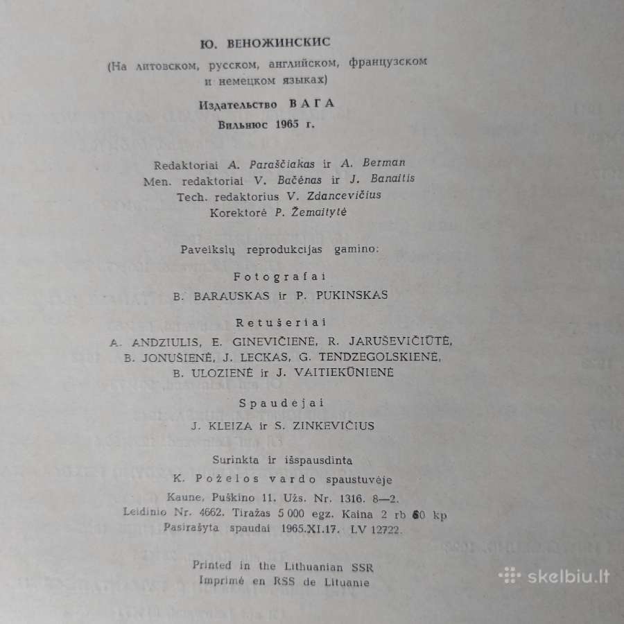 J. Vienožinskis - reprodukcijos 1965 m. - nuotraukos Nr. 16
