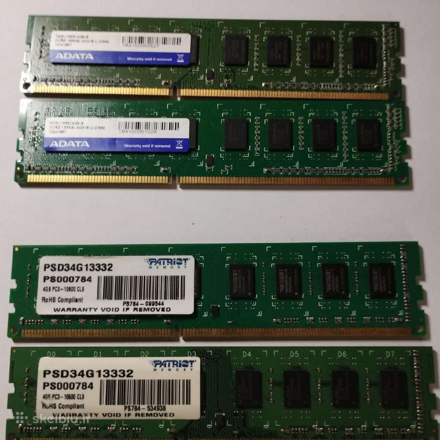 Ddr3 RAM, Adata 8 GB ir Patriot 8gb