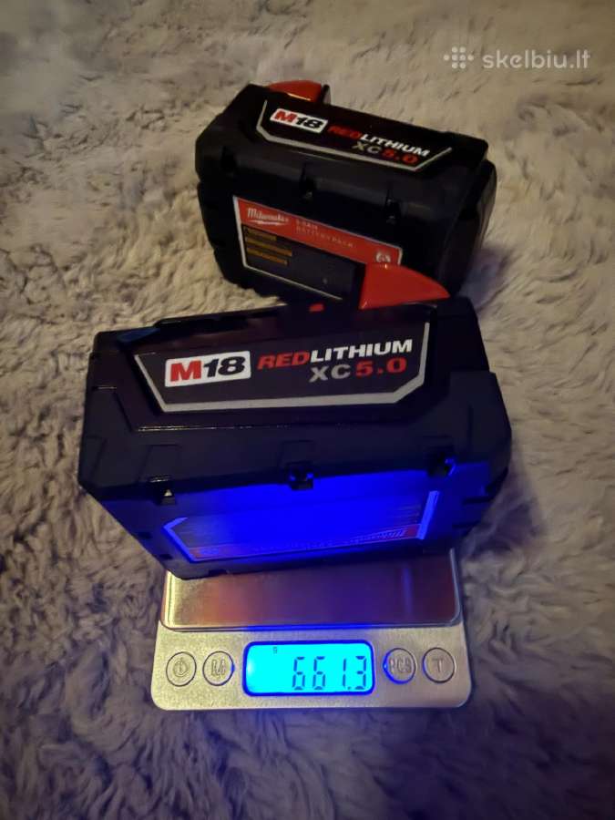 Milwauke Redlithium XC 5ah 18v Baterijos - nuotraukos Nr. 6