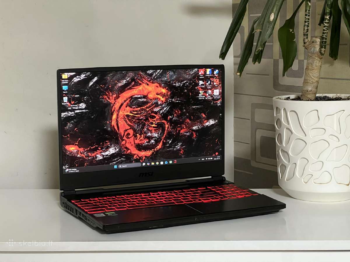 Parduodamas Msi Gl65 su Gtx1660ti, I7-10k, 144hz.