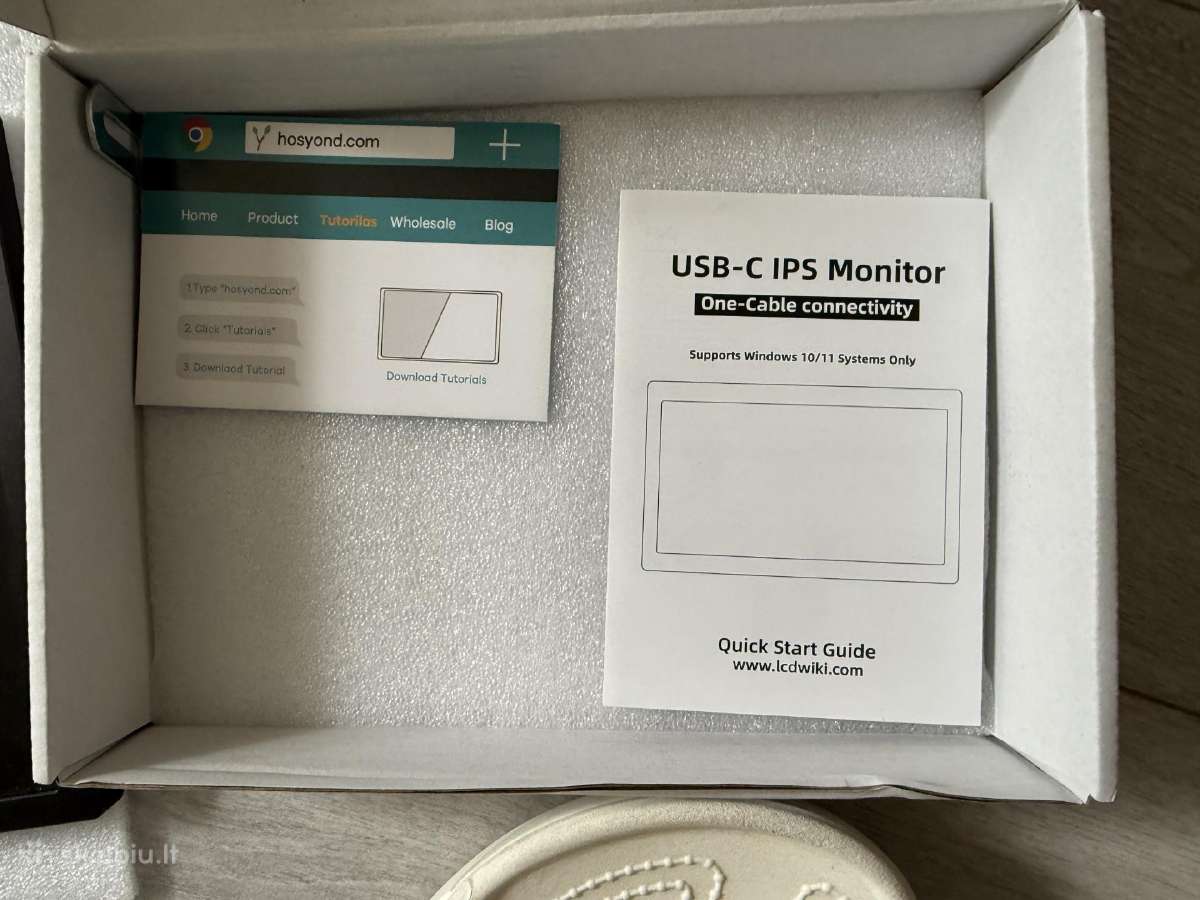 Mažas 7 colių Ips monitorius su Usb-c jungtimi