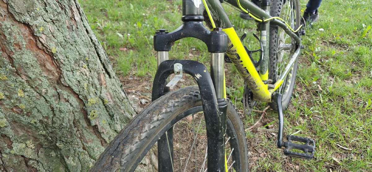 Žaliai juodas MTB dviratis vaikui - nuotraukos Nr. 4