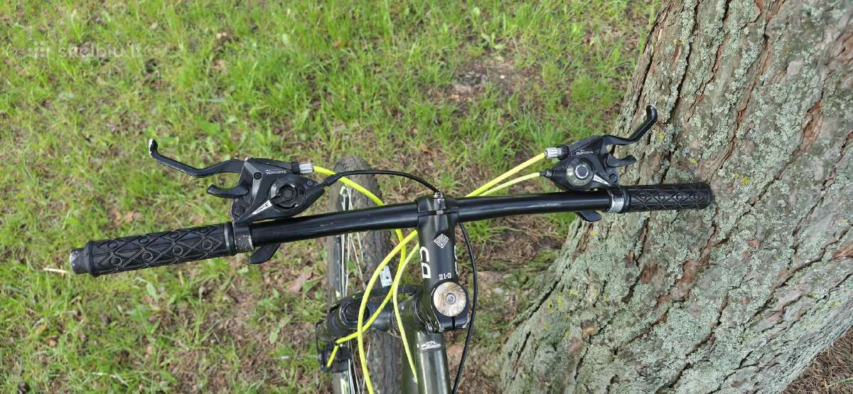 Žaliai juodas MTB dviratis vaikui - nuotraukos Nr. 5
