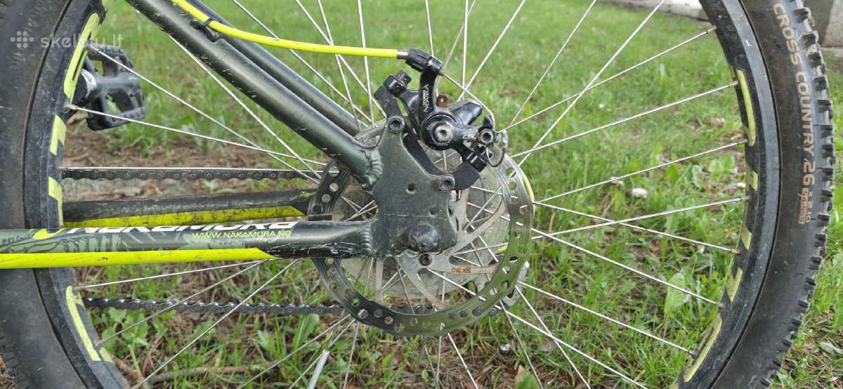 Žaliai juodas MTB dviratis vaikui - nuotraukos Nr. 8