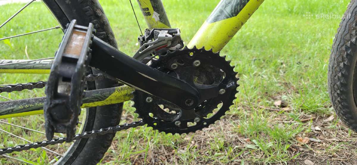 Žaliai juodas MTB dviratis vaikui - nuotraukos Nr. 10