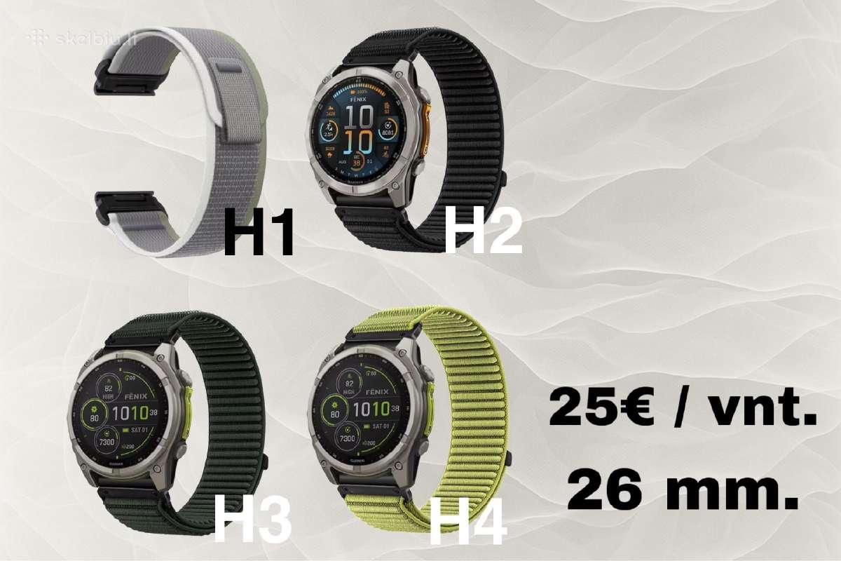 Apyrankės Garmin 20, 22, 26mm. (06.05)