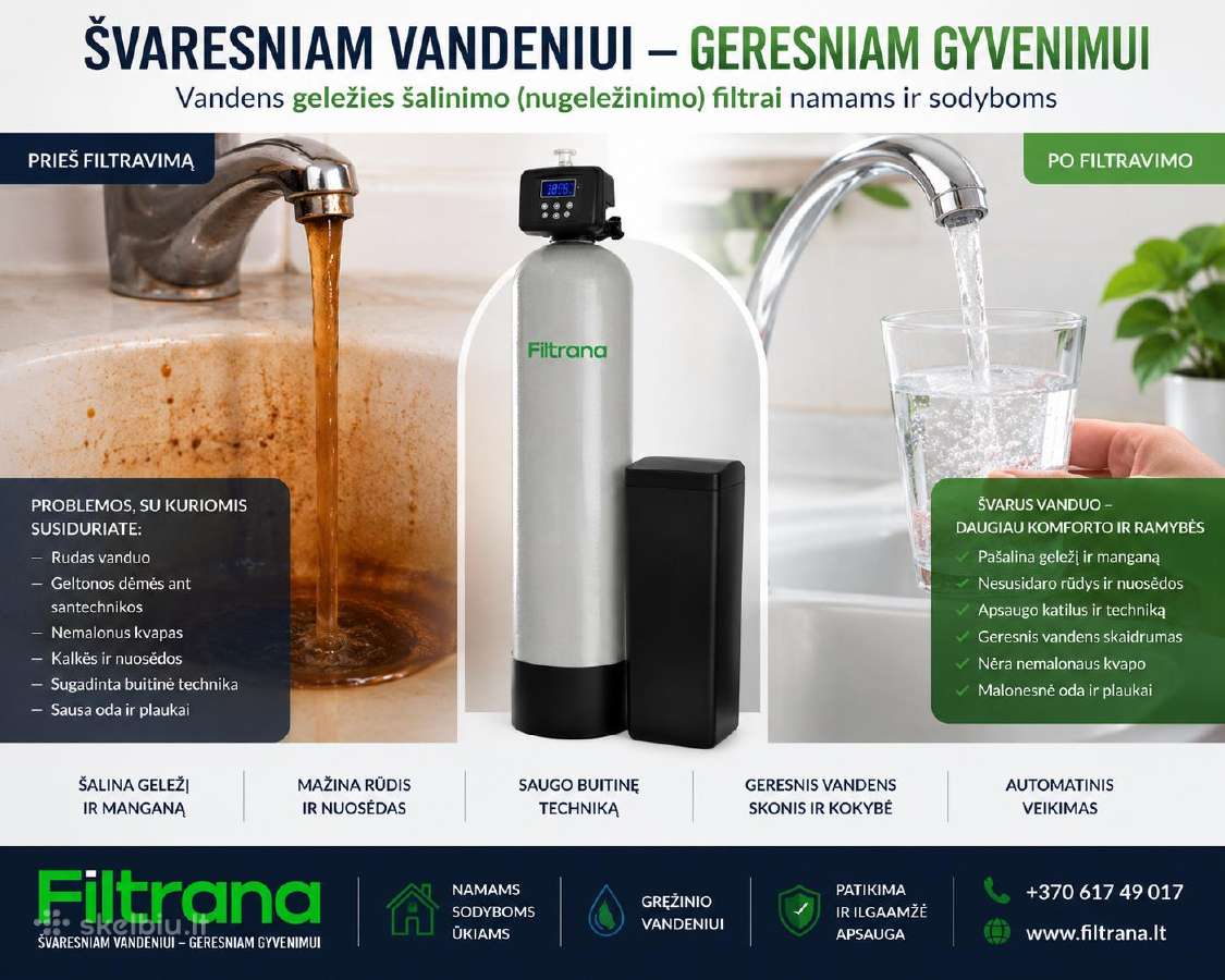Vandens geležies šalinimo / nugeležinimo filtras