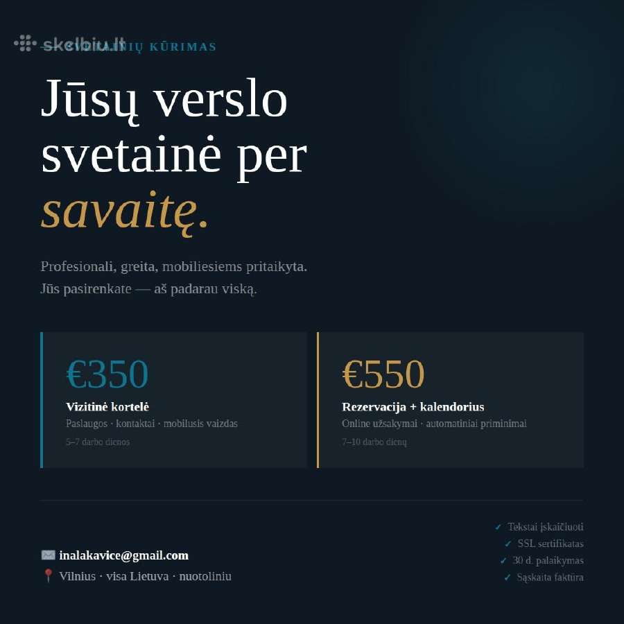 Kuriu Profesionalias Svetaines Smulkiam Verslui