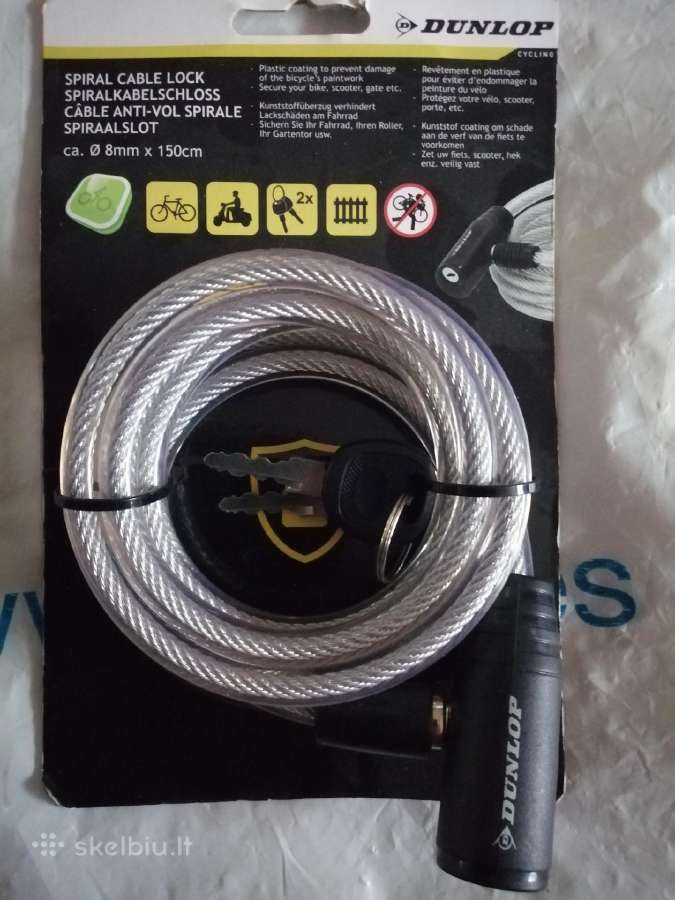 Dviračio spyna 8mm150cm Dunlop