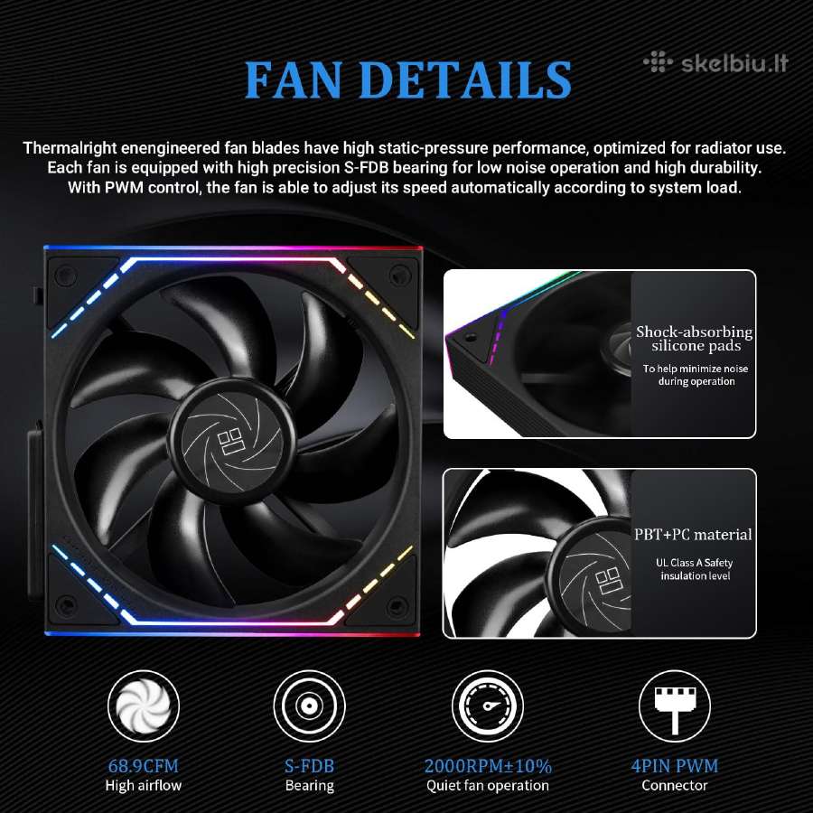 Naujas Thermalright Magic Qube 360 Argb Black - nuotraukos Nr. 5