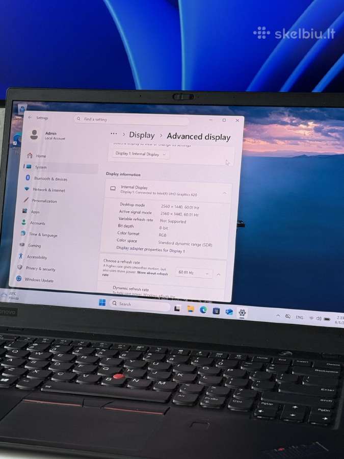 Lenovo Thinkpad X1 Carbon (6 Gen) i7 /16gb/1tb - nuotraukos Nr. 13