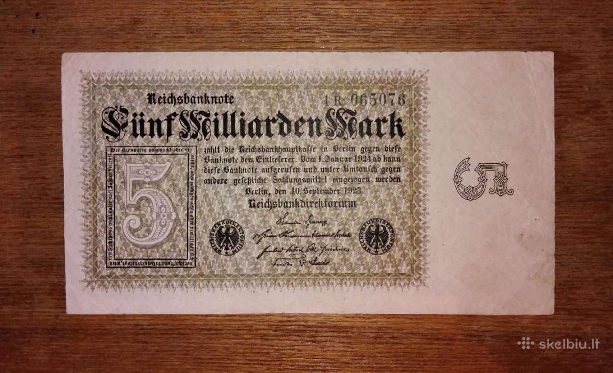 Vokietijos 5 mlrd markių banknotas