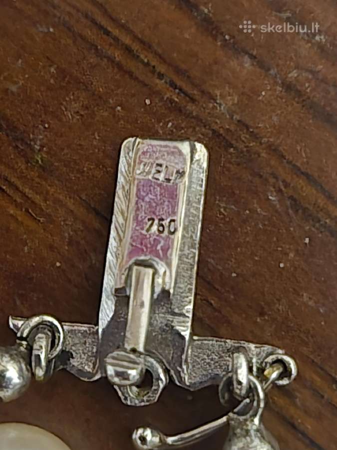 Parduodu perlų vėrinys su 18k (750) baltojo aukso - nuotraukos Nr. 7