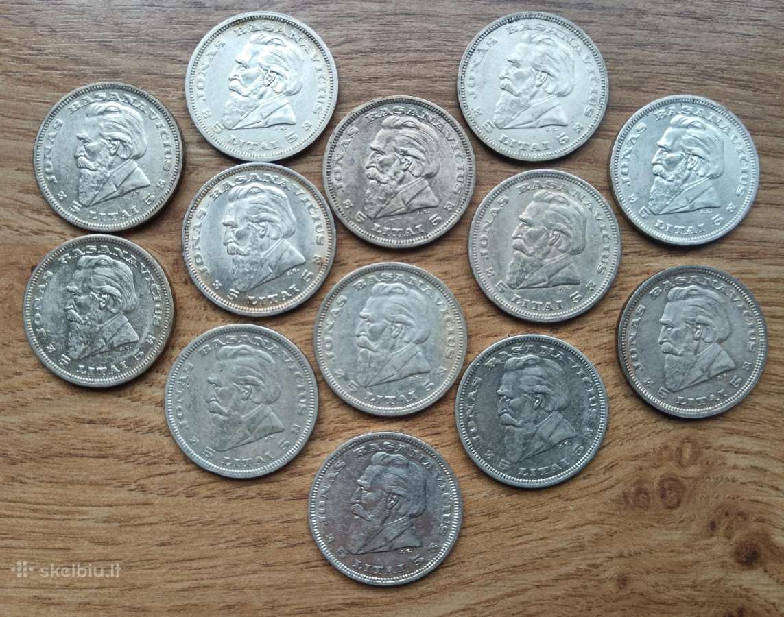 5 sidabriniai litai Jonas Basanavičius