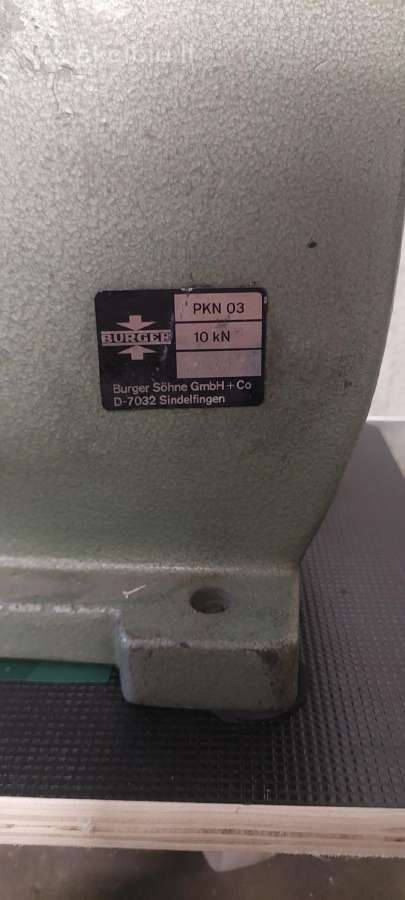 Pramoninis alkūninis presas Burger Pkn 03 10kn 1t - nuotraukos Nr. 4