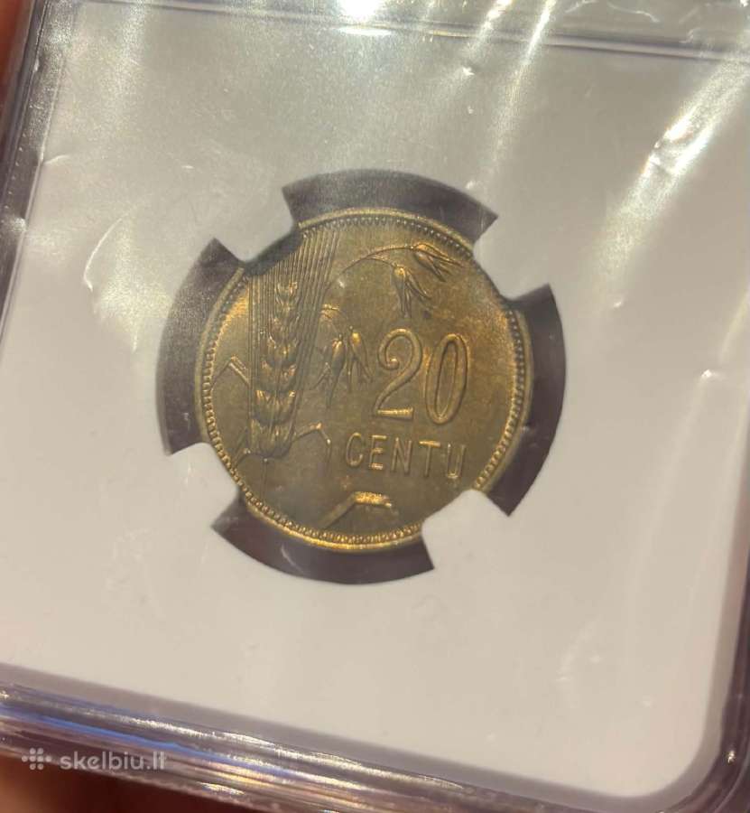 20ct 1925m Ms64 Sertifikuoti