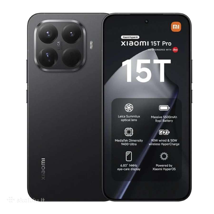 Naujas Xiaomi 15t Pro/512gb/12gb, Black