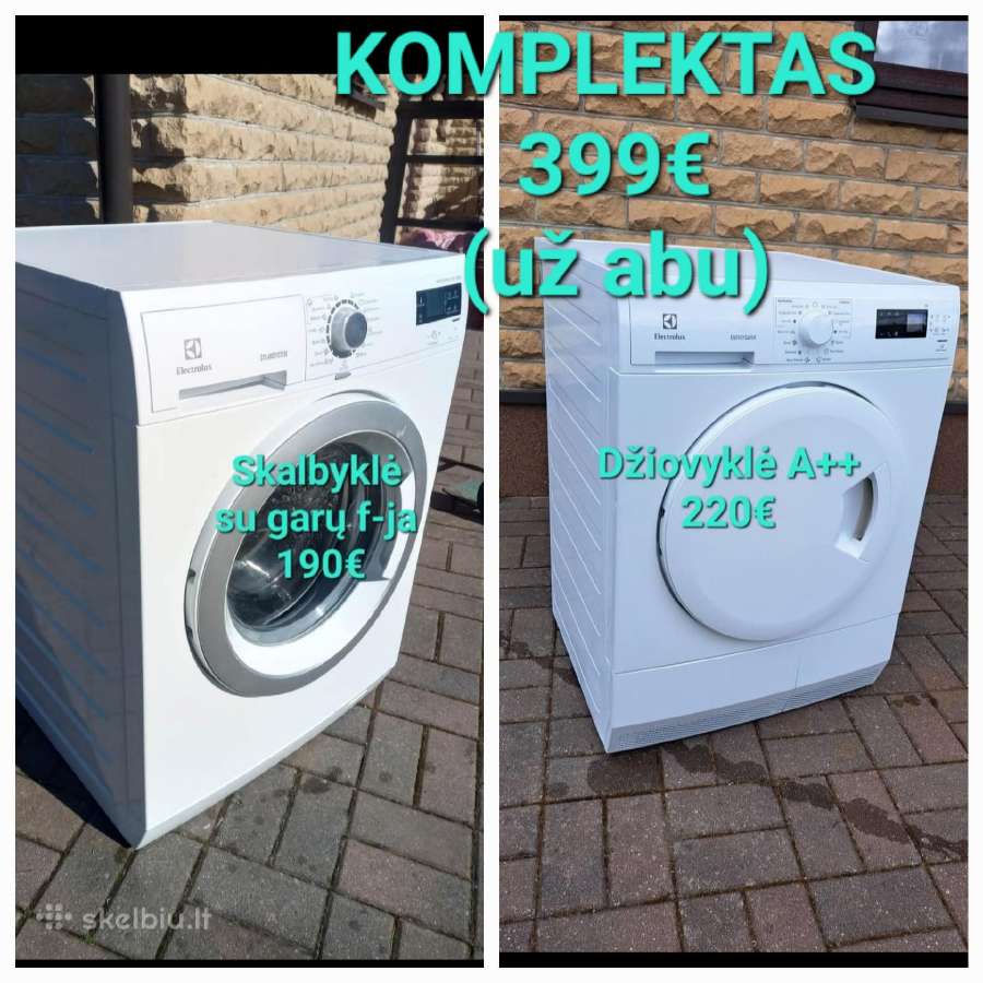 Komplektai skalbyklė ir džiovyklė - nuotraukos Nr. 2