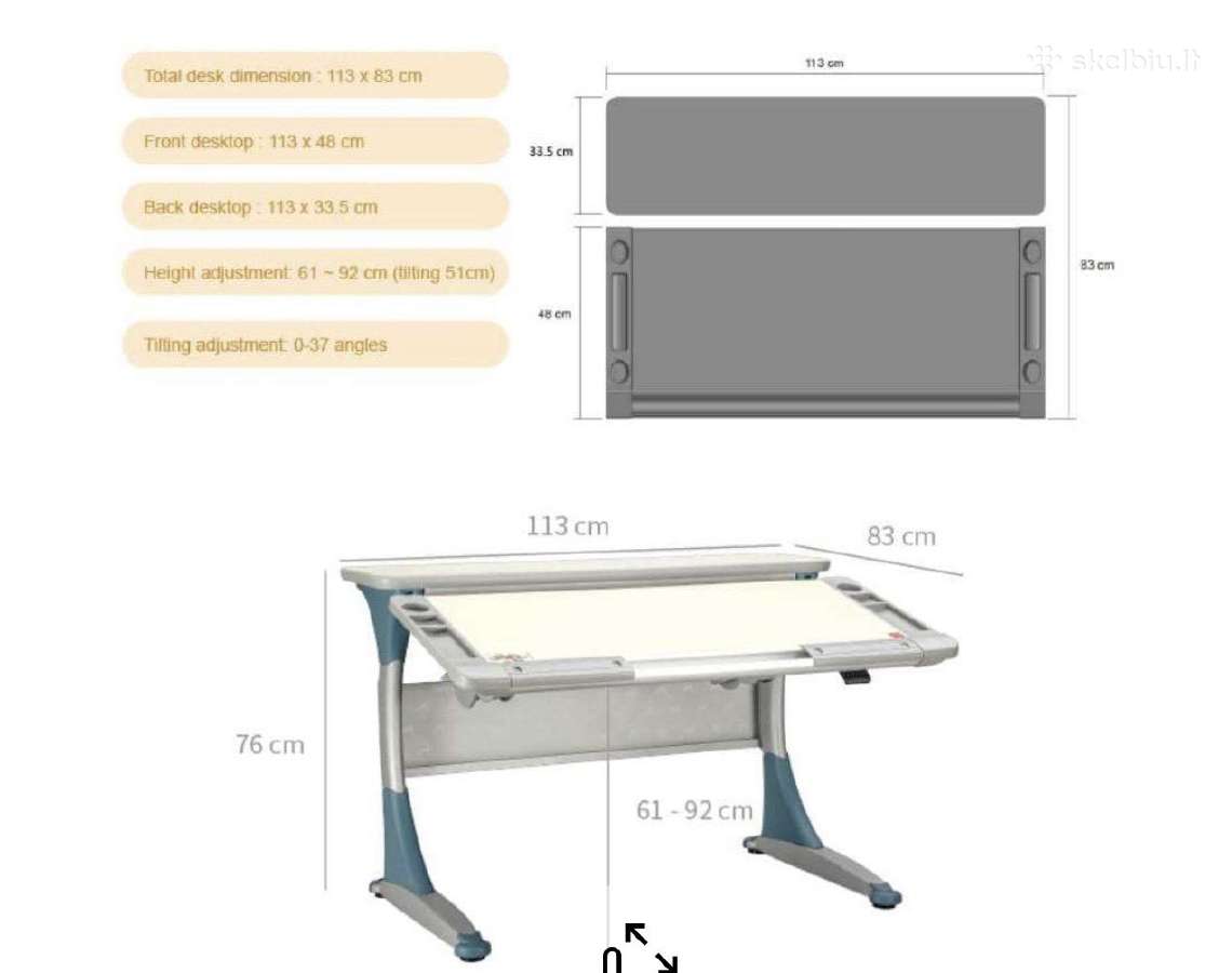 Comfpro ergonominis stalas + reguliuojama kėdė - nuotraukos Nr. 13