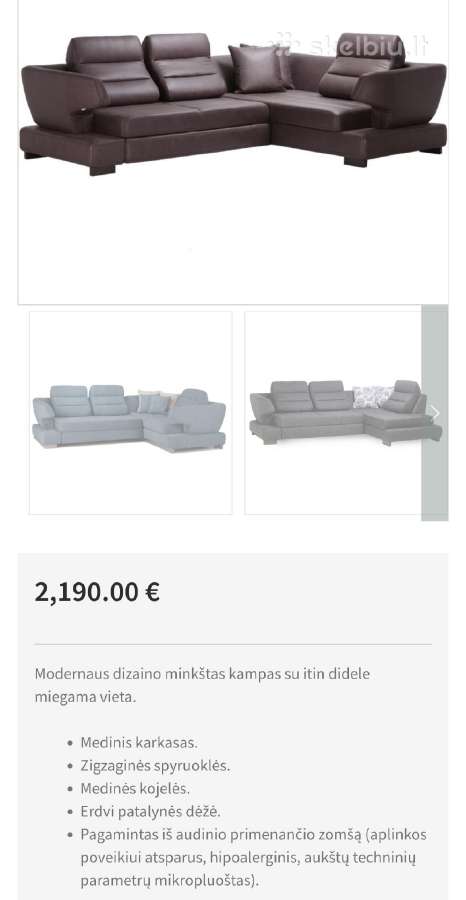 Parduodamas minkštas kampas su mieg. f-ja - nuotraukos Nr. 4