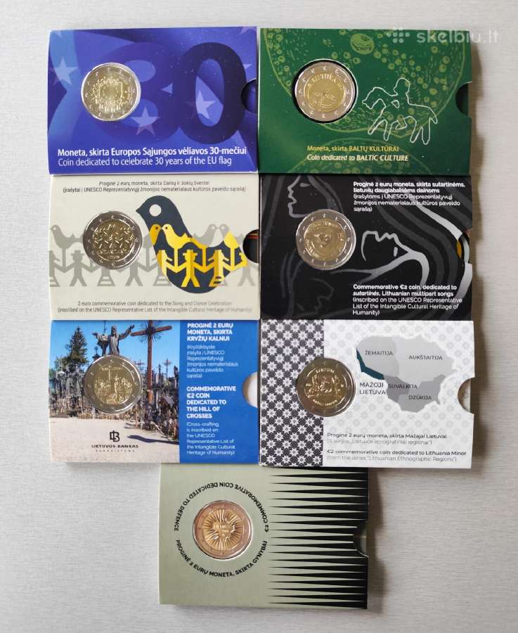 2€ Bu kortelės ir rikiniai
