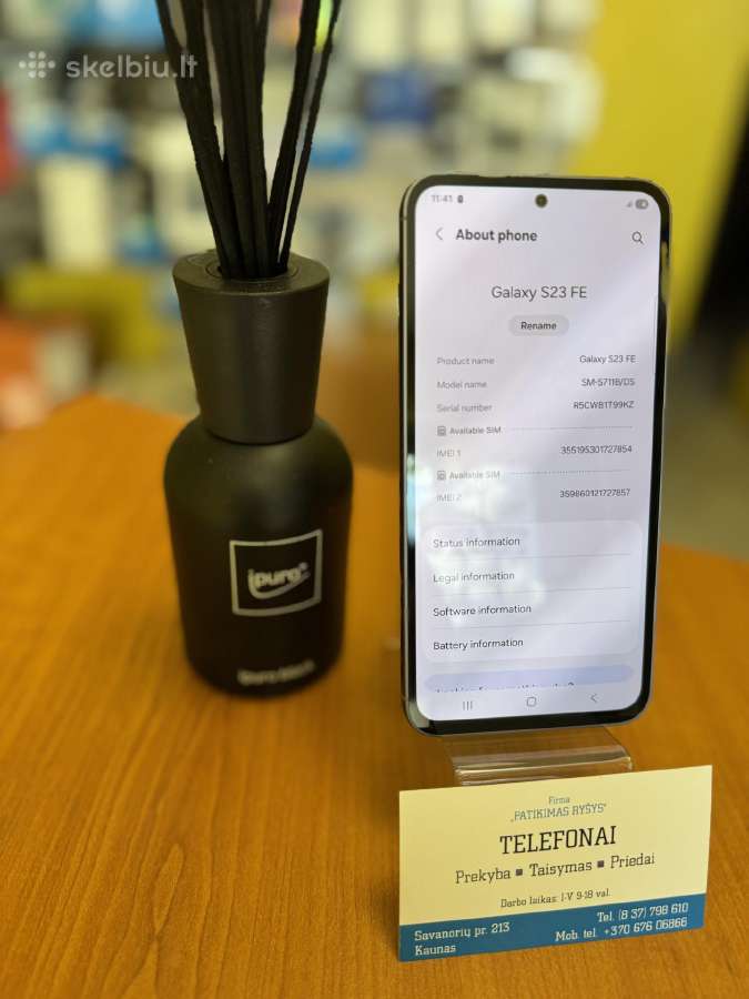 Samsung S23fe Black 128gb Su Garantija - nuotraukos Nr. 3