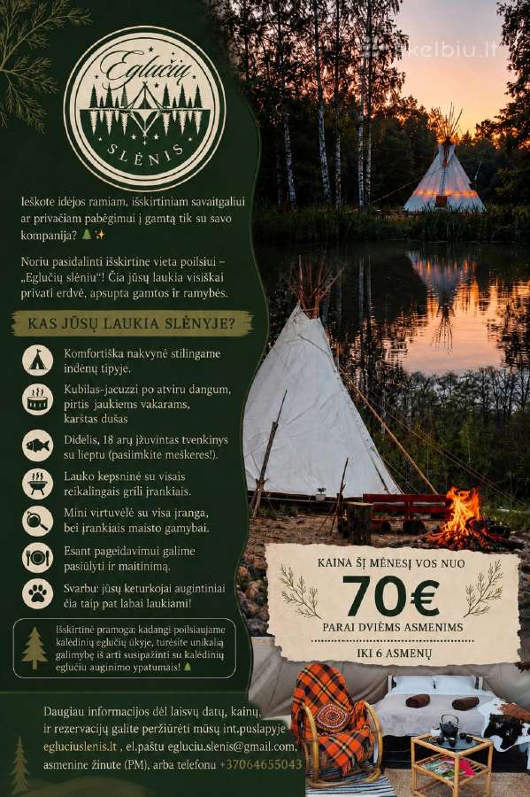 Indėnų tipio glampingas