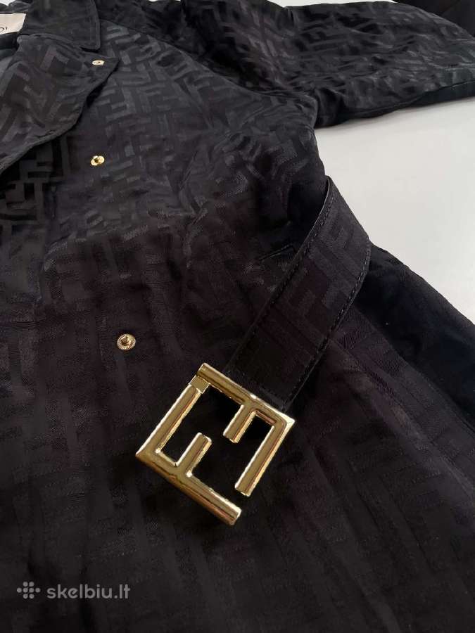 Fendi suknelė / paltuko stiliaus suknelė su diržu - nuotraukos Nr. 3