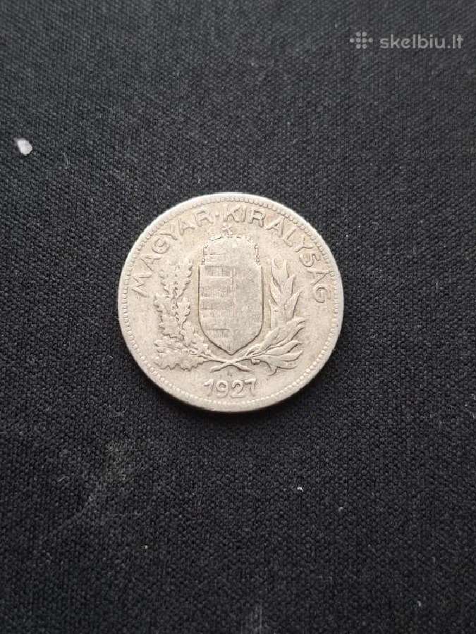 1927 Vengrija 1 Pengo sidabrinė moneta - nuotraukos Nr. 2