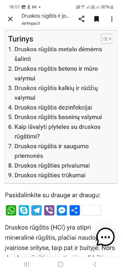 Druskos rugštis betono,mūro,akmenų,kalkių valymui - nuotraukos Nr. 2