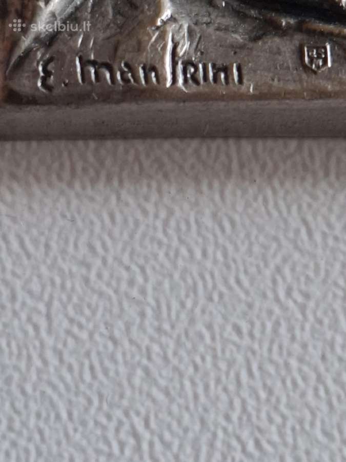 Enrico Manfrini bronzinė religinė plaketė - nuotraukos Nr. 2