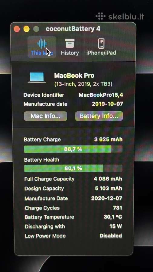 Idealus MacBook Pro 2019 13inch - nuotraukos Nr. 9