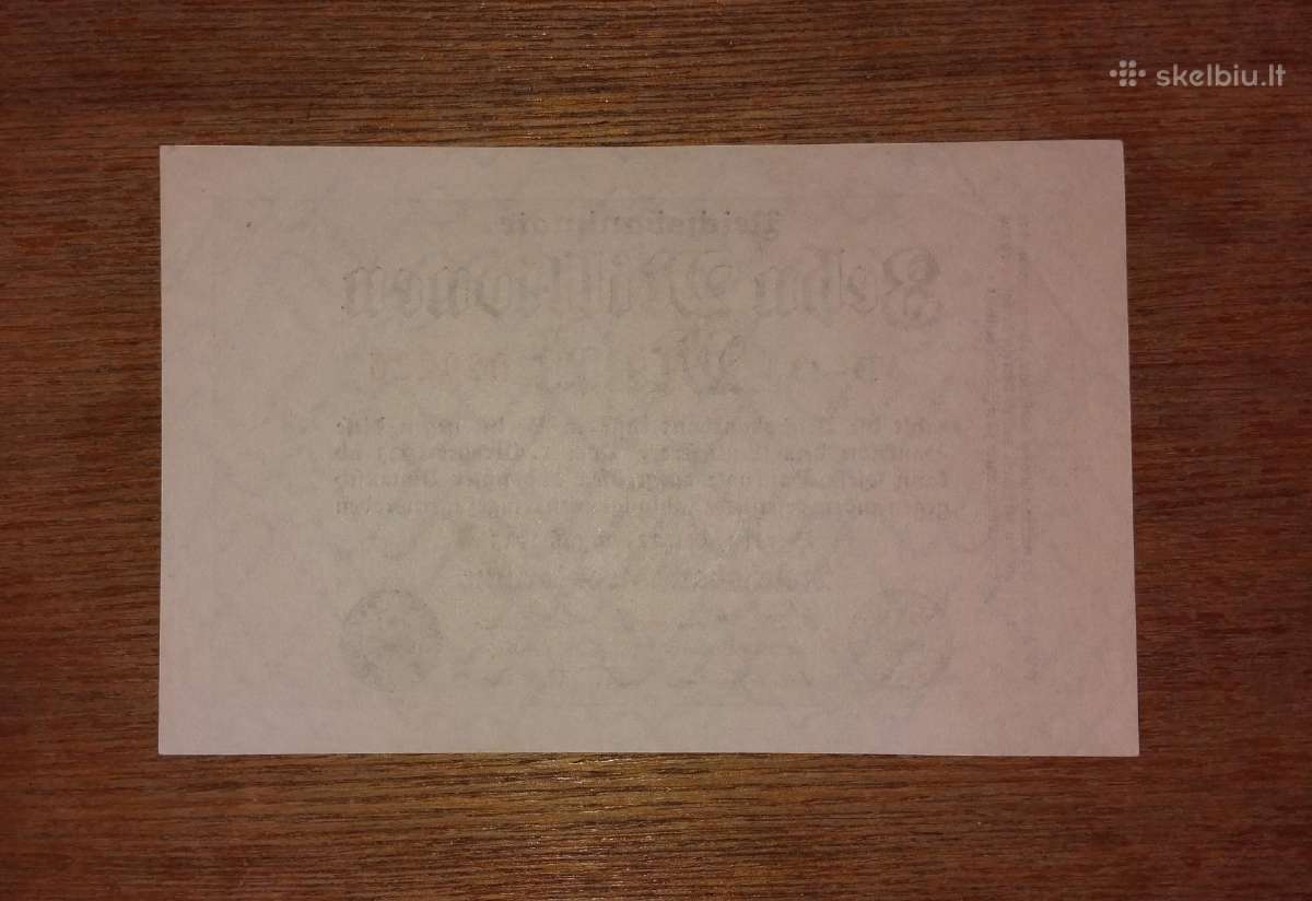 Vokietijos 10 mln markių banknotas - nuotraukos Nr. 2