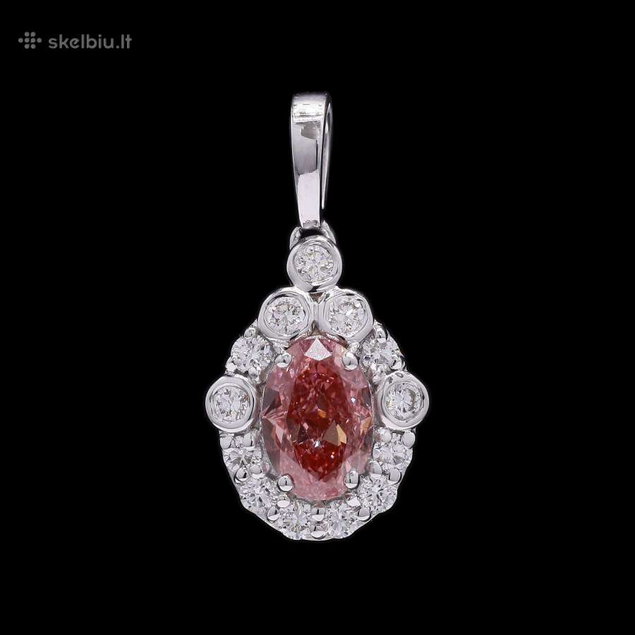 Aukso pakabukas su rožiniu LG briliantu (1,38ct)