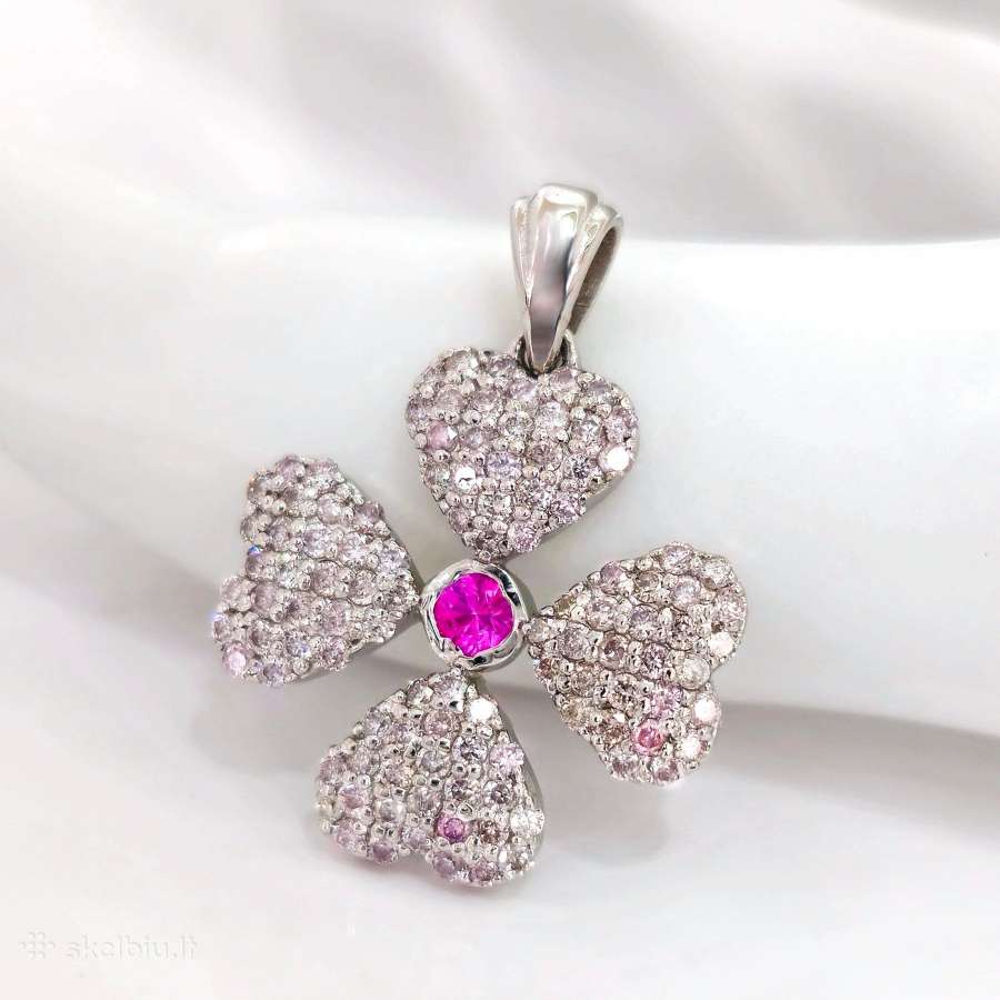 Didelis pakabukas su deimantais ir safyru (0,85ct) - nuotraukos Nr. 2