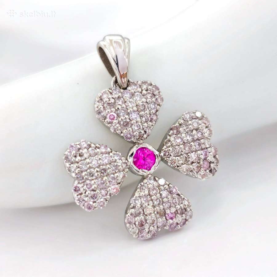 Didelis pakabukas su deimantais ir safyru (0,85ct) - nuotraukos Nr. 6