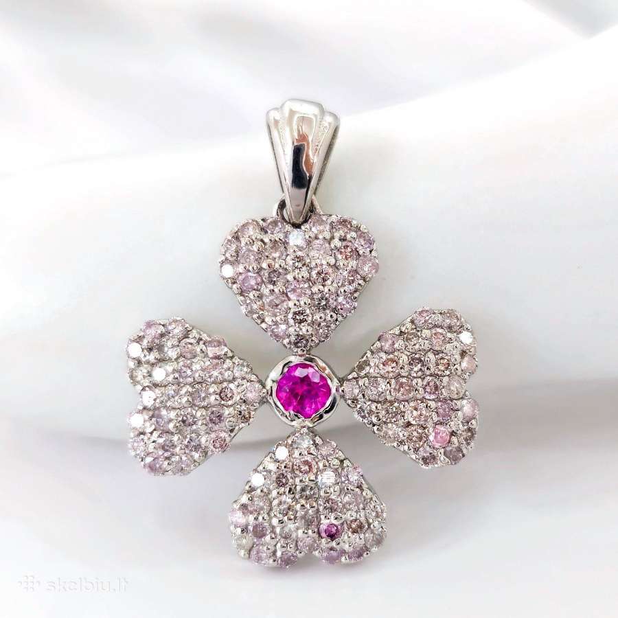 Didelis pakabukas su deimantais ir safyru (0,85ct) - nuotraukos Nr. 7