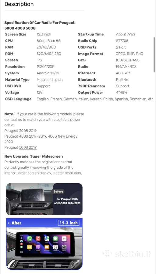 Peugeot 3008/5008 multimedia - nuotraukos Nr. 5