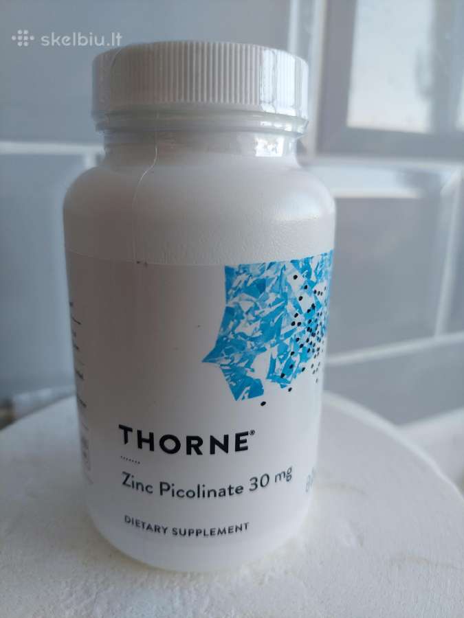 Cinko pikolinatas, Thorne, 30 mg, 180 kapsulių