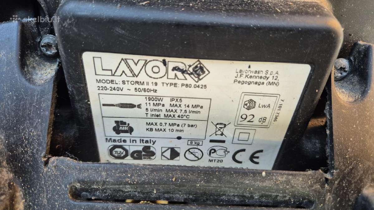 Aukšto slėgio plovykla Lavor Storm ll 19 - nuotraukos Nr. 5