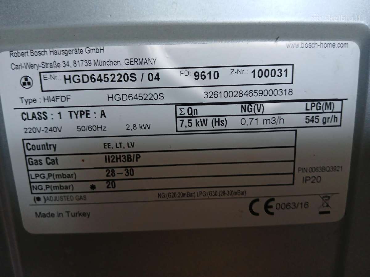 Boch dujinė viryklė su elektrine orkaite - nuotraukos Nr. 4