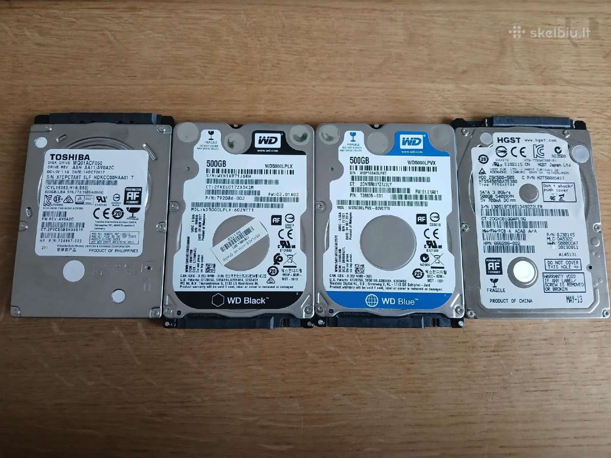 500 GB (Wd, Toshiba, Hgst) komplektas