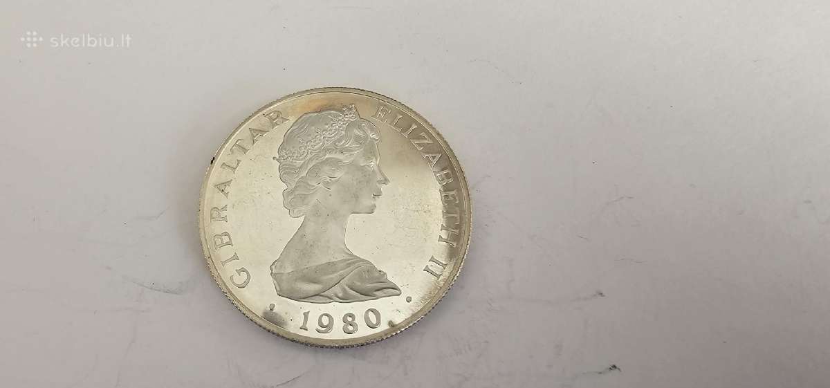 1980 Gibraltaro 1 crown - nuotraukos Nr. 2