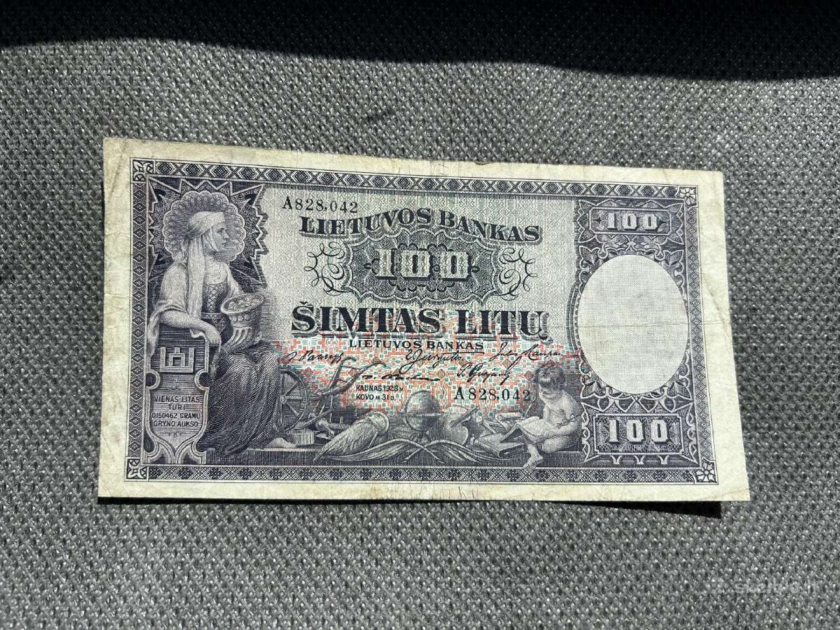 Parduodamas 100 litų banknotas 1928 metai
