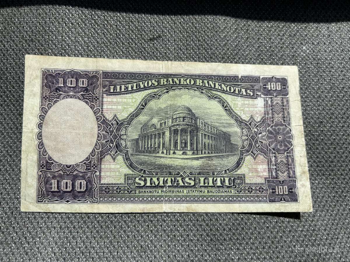Parduodamas 100 litų banknotas 1928 metai - nuotraukos Nr. 2