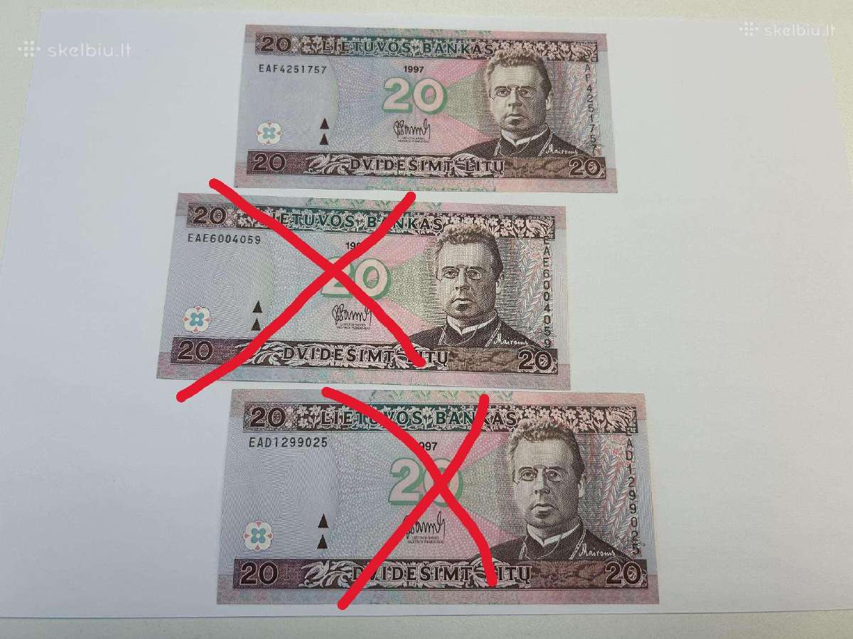 Parduodu 20 Litų banknotą 1997 m.
