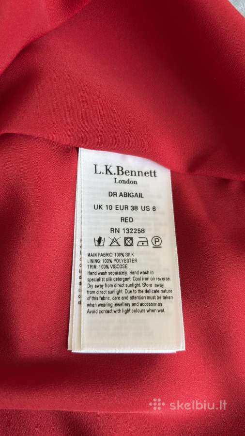 Nauja L.k Bennett dizainerio raudona šilko suknelė - nuotraukos Nr. 7
