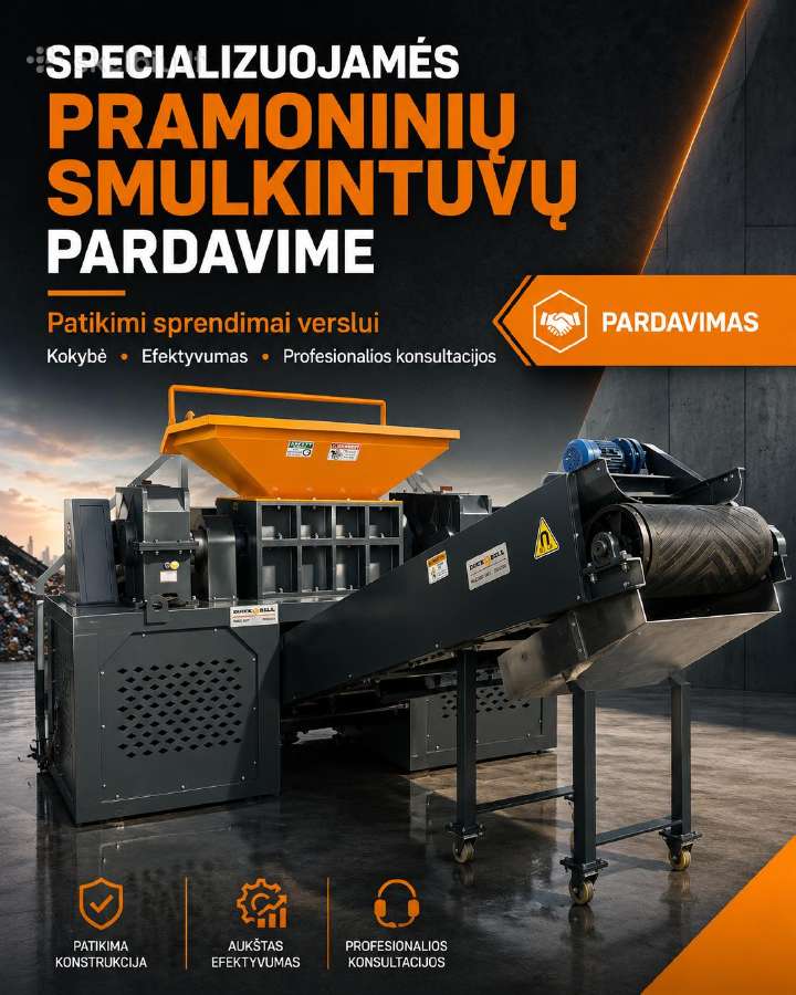 Smulkintuvas metalo plastiko kartono gumos betono - nuotraukos Nr. 6